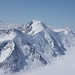 Gewaltiger Ausblick auf Aletschhorn mit Haslerrippe vom Gipfel des Grünhorns aus