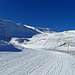 von der Bergstation PradaSchier aus geht der markierte Schneeschuhweg meistens auf der rechten Seite der Skipiste entlang