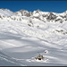 Blick zurück mit Panorama Richtung Furka und Albert-Heim-Hütte mit den bekannten Grössen.