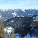 Blick in das Spitzing-Skigebiet und auf das Rotwandgebiet