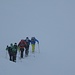 Schneefall beim Aufstieg und Spuren im Neuschnee!