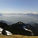 Blick zu den Schweizer Bergen von der Kugel