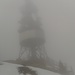 Sender des Hohen Kastens im Nebel, leider keine Aussicht Richtung Säntis