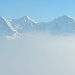 Eiger, Mönch und Jungfrau vom Nebel umspielt