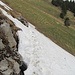 Abstieg zum Plattenbödeli im guten Trittschnee kein Problem. Das Schneefeld ließe sich auch umgehen
