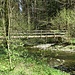 Baumstamm-Brücke über die Jonen