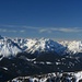 Blick vom Sumpfkopf zu den Stubaier Alpen, links der Serles