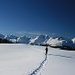 Rückweg zum Hochgeneinerjoch mit wunderbarem Blick zu den Stubaier Alpen