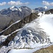 Gipfel Grosses Bigerhorn. Blick ins Saastal und auf den Balfingletscher