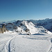 links hinten der Mont Blanc, rechts hinten die la Grande Casse