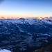 Sonnenaufgang am Grat mit Blick auf Lenzerheide