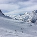 Aufstieg auf dem Homattugletscher, im Hintergrund das Fletschhorn