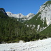 Blick am Ausgang vom Moserkartal zur Rauhkarlspitze/Unbenannten Gipfel/Moserkarspitze