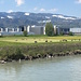 typisch Rheintal - Rhein,Landwirtschaft, Industrie und Alpen