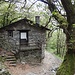 Eine einsame Hütte mitten im Wald beim Abstieg nach Monte Carasso