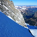 Aufstieg über die Kleindoldenhorn N-Flanke: links der Doldenstock, rechts über dem Elsighore Niesengrat, Gantrischkette und Jura