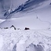 die Schlüsselstelle beim Mont Maudit 4465m, eine 30 Meter hohe Eis- und Schneewand