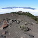 Der Passatwind-Nebel drängt sich über den mittleren Teil der Insel La Palma
