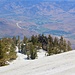 Amazing contrasts - snow covered slopes and the Nevada "desert"