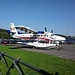 Dieses Wasserflugzeug De Havilland DHC-6-300 Twin Otter der kroatischen Fluggesellschaft European Coastal Airlines (hier fotografiert am 31. August 2015) ist seit längerem im Belpmoos abgestellt. Laut Wikipedia hat die Gesellschaft ihren Flugbetrieb 2016 eingestellt.