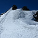 Zu Beginn des kurzen Gipfelgrats des Hinteren Fiescherhorns