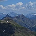 Spotlight Gorfion, der an diesem Tag ebenfalls bestiegen wurde, dahinter am Horizont das Lechquellengebirge.