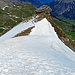 zurück über die Schneewechte