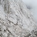 Abstieg entlang des historischen Klettersteiges (siehe Eisenstifte)