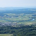 im leichten Dunst zeigt sich das "Inseli" rechts vom Aarefeld