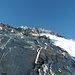 Gipfelaufbau, über das Firn/Eisfeld aufgestiegen bis kurz vor den Scherbenhaufen, dann verließ mich der Mut
