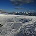 letzte windgeschützte Pause mit Blick zu den Dolomiten