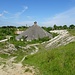 The former Boesdal limestone quarry. The pyramidal building where limestone used to be stored is now used as for cultural events.