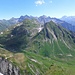 Blick zurück zu Plattnitzerjochspitze und Glongspitze