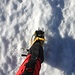 <b>Monto i ramponi: un aiuto decisivo per risalire i ripidi versanti sotto il Cascinone (2522 m). </b>