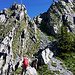 Bereits am Morgen: Karawanen am Brunnistöckli Klettersteig
