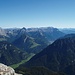 Saalachtal mit Berchtesgadener Alpen; links der Watzmann; in der Mitte das Felshorn ist der Große Hundstod