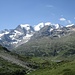 Blick zurück zum Ausgangspunkt und zur Bernina darüber