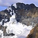 Combin de Grafeneire über dem gewaltigen Becken des Glacier du Croissant. Hier schön der ebenfalls interessante SE-Grat im Profil zu sehen.