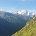 Morgendlicher Blick hinunter nach Zermatt