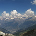 . . und  Blick hinunter nach Visp, heute sieht man besonders schöne Wolken