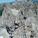Blick zurück auf die Barthspitze, Schafkarspitze, Mitterspitze und Lamsenspitze.
