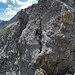 Die letzte Kletterpassage, der kurze Aufschwung zum Turm zwischen den Hochglückscharten.
