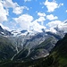 Blick von der Hannig (2336 m) nach Südwesten über den Feegletscher