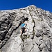 Johannes im Aufstieg auf den kleinen Gratzacken. Schöne Kletterei im II-ten Grat