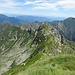 La cresta percorsa e Cima Marsicce viste salendo al Cimone di Cortechiuso.