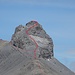 Routes on the Tita Sèri. Summit: T5. Traverse below: T4.