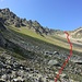 Blick ins Silbertälli: Aufstieg direkt in die Gratsenke zwischen Nordgipfel und Hauptgipfel (zuletzt steil)