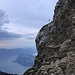 Blick hoch zum Gipfel des Matthorns auf dem Abstieg zu den Chilchsteine.