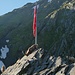 Die Fahne von der Scaletta-Hütte ist bei Steinwild sehr beliebt