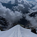 Abstieg II - Grat zeigt auf den Berninapass